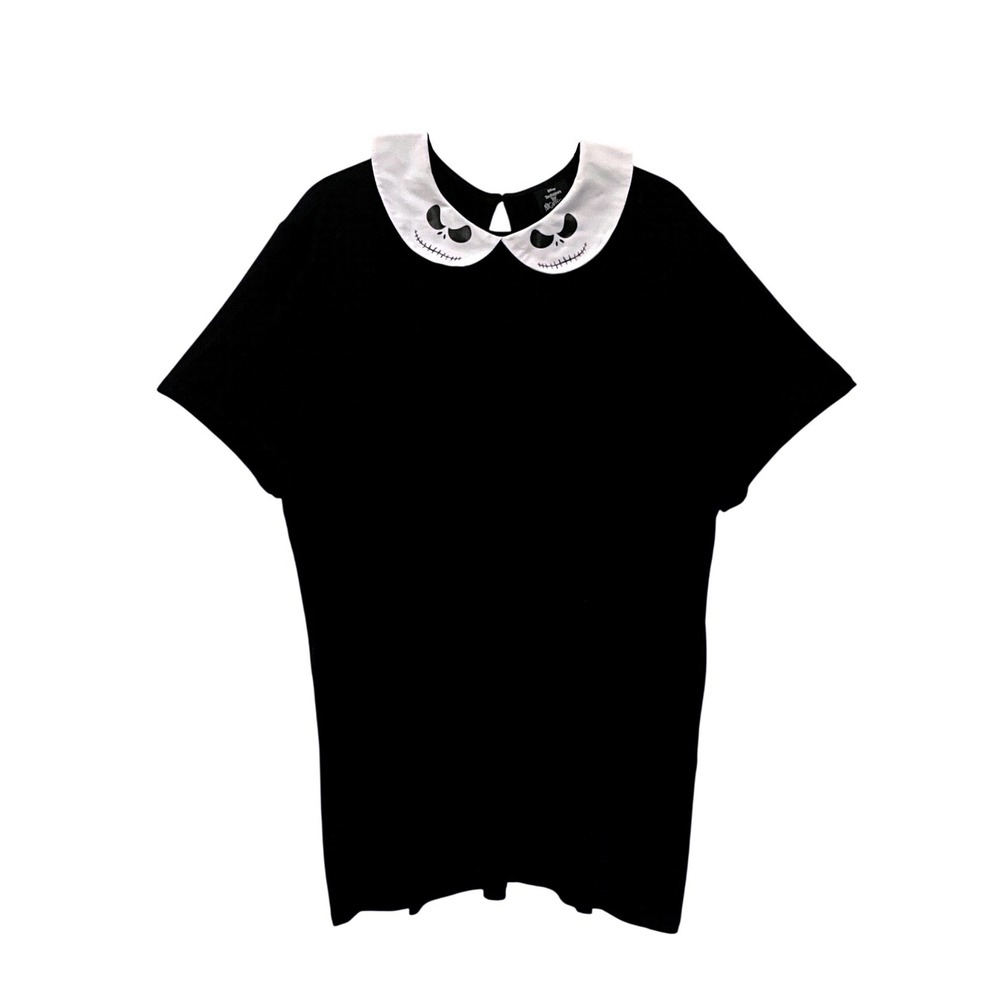 Disney Nightmare Before Christmas Jack Collar Blouse Black Womens 2 Goth NWT‎